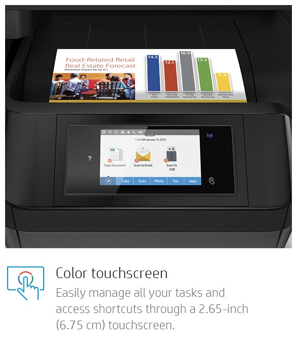 HP Officejet Pro 8720 A4 Colour Multifunction Inkjet Printer D9L19A#A80